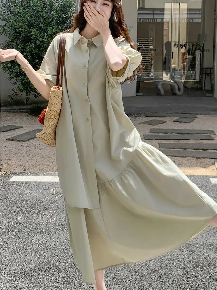 plus Size 300 Pounds Korean Design Sense Asymmetrical Shirt Dress Summer Lazy Loose Slimming Women's Clothing High Waist A-Li...
plus Size 300 Pounds Korean Design Sense Asymmetrical Shirt Dress Summer Lazy Loose Slimming Women's Clothing High Waist A-Li...