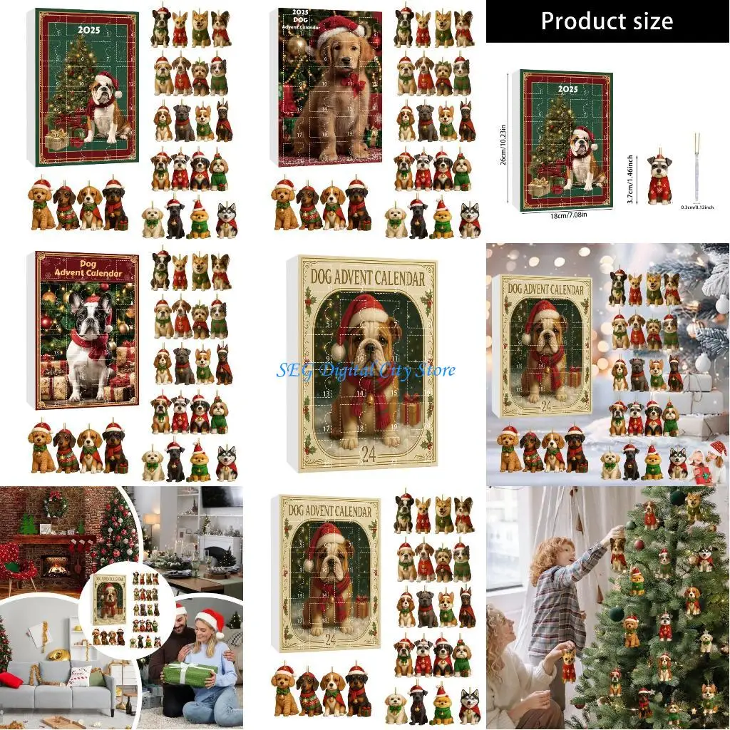 U75B Рождественский праздничный адвент-календарь на тему собаки, глухие коробки, 24 шт., акриловые украшения
U75B Рождественский праздничный адвент-календарь на тему собаки, глухие коробки, 24 шт., акриловые украшения