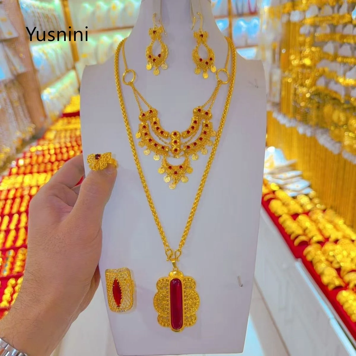 New French Dubai High end 24K Gold Plated Necklace Earrings Exquisite Wedding Engagement Party Jewelry Set for Lovers 666
New French Dubai High end 24K Gold Plated Necklace Earrings Exquisite Wedding Engagement Party Jewelry Set for Lovers 666