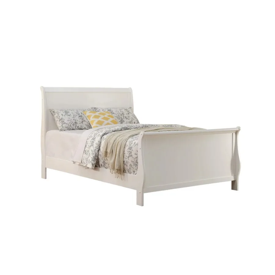 Modern 1pc Full Size Bed Bedroom Furniture Sleigh Design Headboard Footboard Plywood 1pc Bedframe White Color
Modern 1pc Full Size Bed Bedroom Furniture Sleigh Design Headboard Footboard Plywood 1pc Bedframe White Color