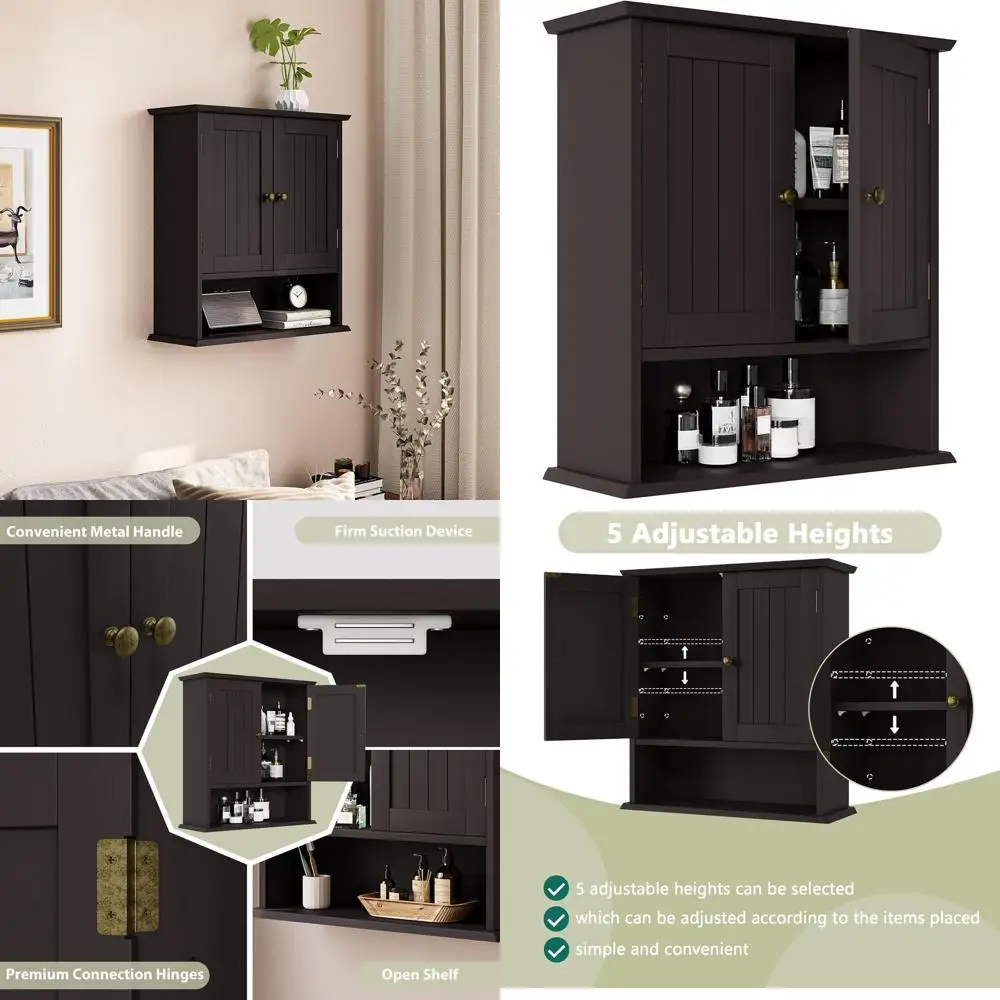Compact Wall-Mounted Medicine Cabinet with 2 Doors and Adjustable Shelves for Bathroom, Laundry, and Kitchen Storage
Compact Wall-Mounted Medicine Cabinet with 2 Doors and Adjustable Shelves for Bathroom, Laundry, and Kitchen Storage