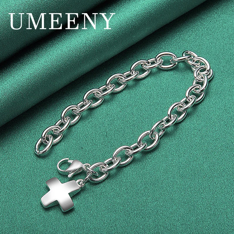 Luxury 925 Sterling Silver 8 Inch Women's Delicate Cross Bracelet Party Jewelry Fashion Accessories
Luxury 925 Sterling Silver 8 Inch Women's Delicate Cross Bracelet Party Jewelry Fashion Accessories