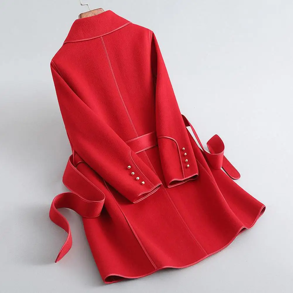 Adjustable Waist Coat Windproof Women Coat Elegant Korean Style Women's Mid-length Coat with Waist Belt Lapel for Fashionable
Adjustable Waist Coat Windproof Women Coat Elegant Korean Style Women's Mid-length Coat with Waist Belt Lapel for Fashionable