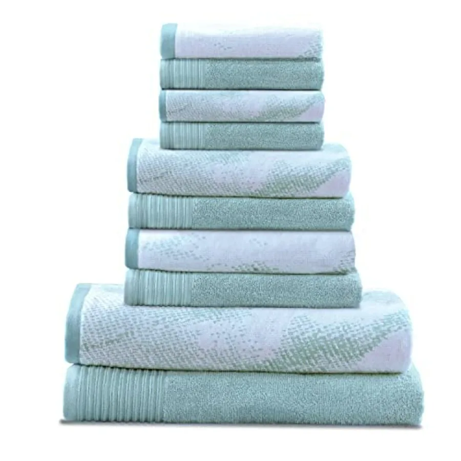 Cotton 10 Piece Assorted Solid and Marble Towel Set for Bathroom Use, Cyan, Soft and Absorbent
Cotton 10 Piece Assorted Solid and Marble Towel Set for Bathroom Use, Cyan, Soft and Absorbent