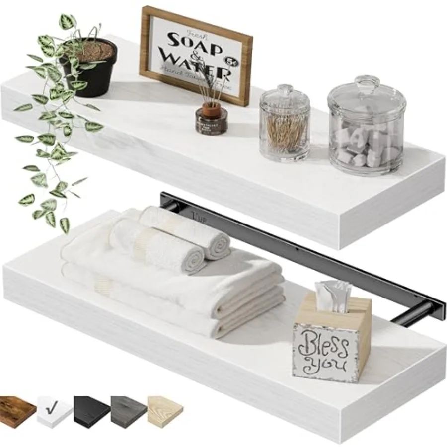 Bathroom Floating Shelves for Wall - 15.7" Wall Mounted Shelf Over Toilet Farmhouse Home Decor Display Bookshelf Small 15.7 x 6
Bathroom Floating Shelves for Wall - 15.7" Wall Mounted Shelf Over Toilet Farmhouse Home Decor Display Bookshelf Small 15.7 x 6