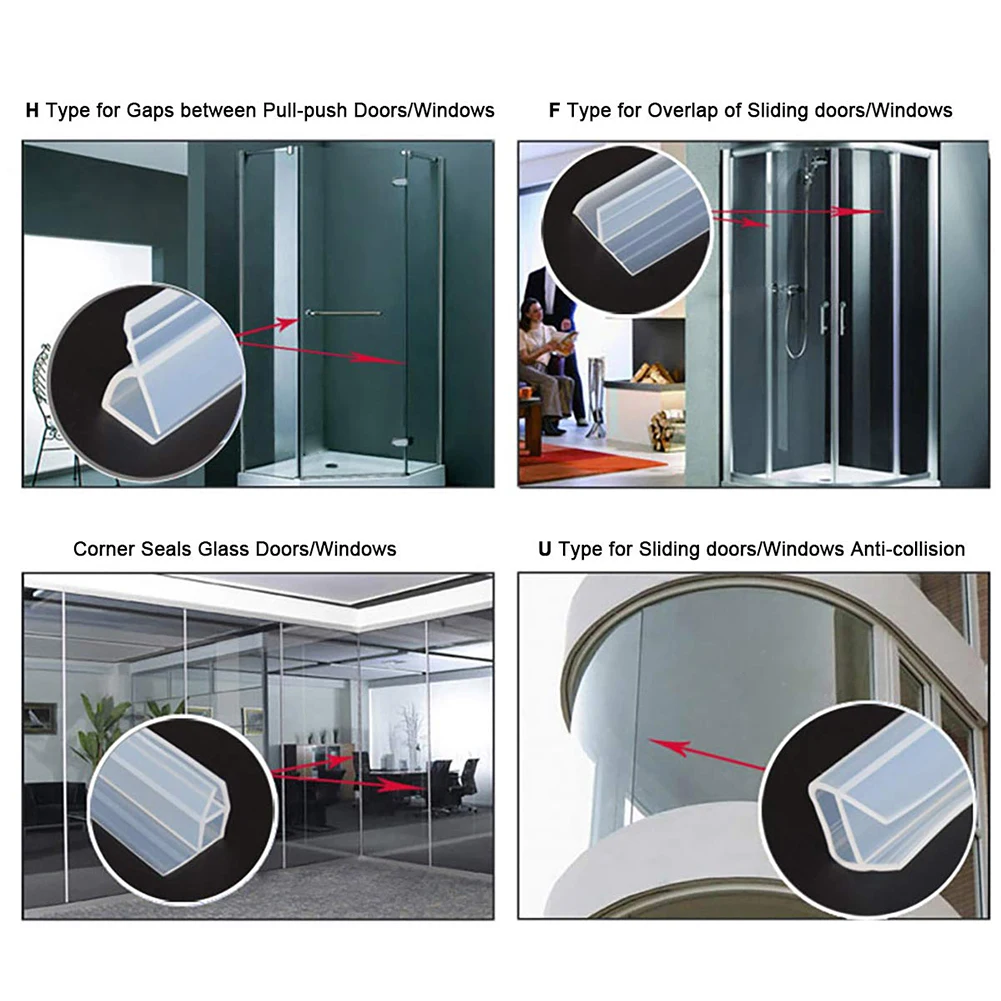 Bathroom Accessories Sealing Strip Seal Strip Door Glass Casement 10mm 12mm 4m F Shaped Flexible Silicone Rubber
Bathroom Accessories Sealing Strip Seal Strip Door Glass Casement 10mm 12mm 4m F Shaped Flexible Silicone Rubber