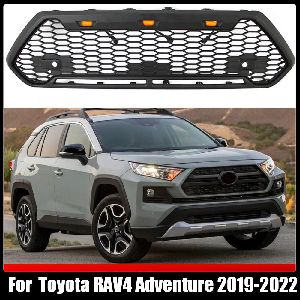For Toyota RAV4 Adventure 2019-2022 Matte Black Front Grill Bumper Grille With Letter/LED Lights Exterior Styling Accessories
For Toyota RAV4 Adventure 2019-2022 Matte Black Front Grill Bumper Grille With Letter/LED Lights Exterior Styling Accessories