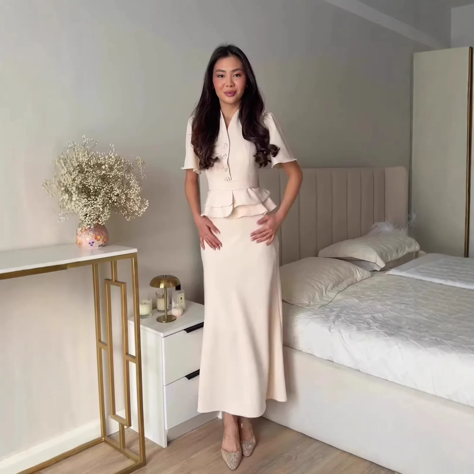 2026 Spring New Commuting Style Elegant Simple Short-sleeve Long Dress Set Robe Abaya Ramadan Dubai Luxury Islam Elegant
2026 Spring New Commuting Style Elegant Simple Short-sleeve Long Dress Set Robe Abaya Ramadan Dubai Luxury Islam Elegant