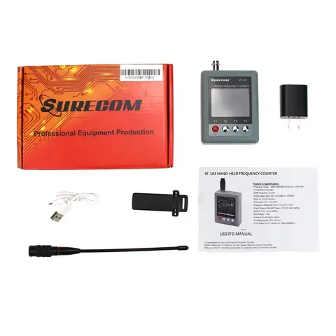 SURECOM SF-103 Walkie Talkie Frequency Meter 2MHz-2800MHz CTCSS/DCS Portable Frequency Counter Field Strength Tester for DMR