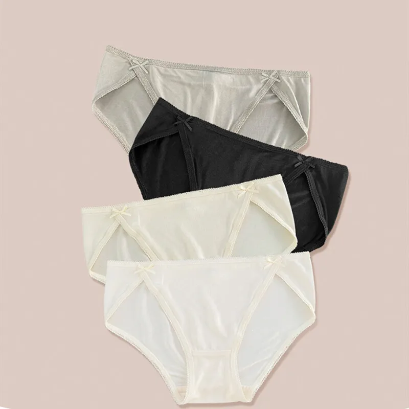 3 Pair Mulberry Silk Underwear Sexy Women Briefs Lace Silk Bowknot Cozy Panties
3 Pair Mulberry Silk Underwear Sexy Women Briefs Lace Silk Bowknot Cozy Panties