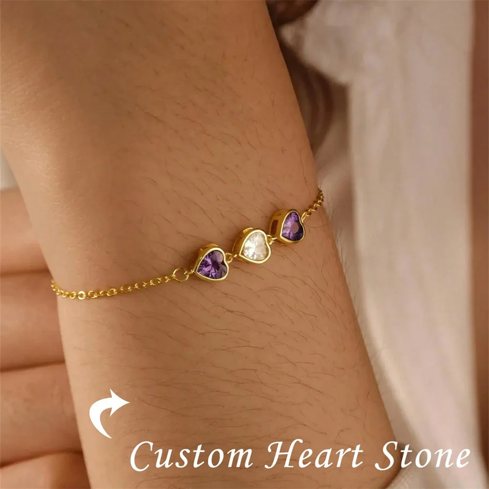 Customized Stainless Steel Chain Bracelet Personalized Heart Birthstone Charm Minimalist Women Daily Wear Jewelry Birthday Gift
Customized Stainless Steel Chain Bracelet Personalized Heart Birthstone Charm Minimalist Women Daily Wear Jewelry Birthday Gift