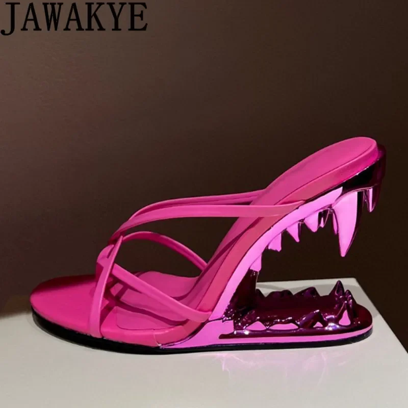 Gold Teeth Heels Wedge Slippers Luxury Gold Leather Sandals Cross Strap Shiny Leather High Heel Shoes 2023 Popular Shoes Women
Gold Teeth Heels Wedge Slippers Luxury Gold Leather Sandals Cross Strap Shiny Leather High Heel Shoes 2023 Popular Shoes Women