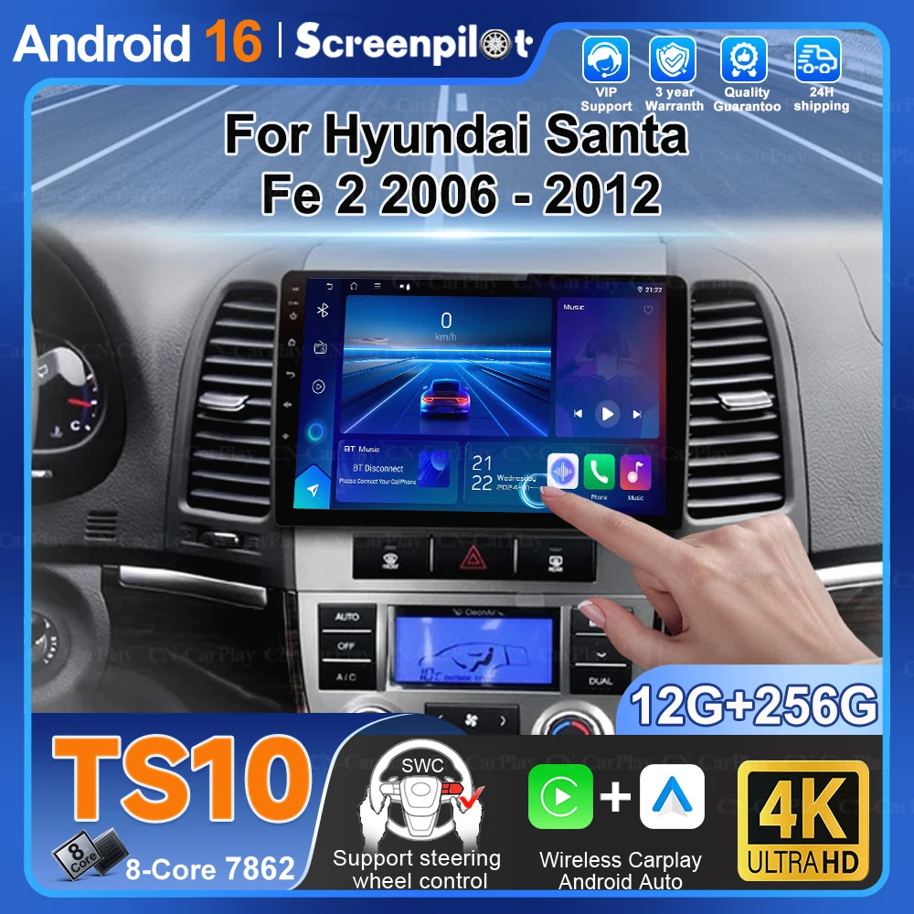 For Hyundai Santa Fe 2 2006 2007 2008 2009 2010 2011 2012 Android 16 Auto Radio Stereo Multimidia Player Gps Navigation Carplay
For Hyundai Santa Fe 2 2006 2007 2008 2009 2010 2011 2012 Android 16 Auto Radio Stereo Multimidia Player Gps Navigation Carplay