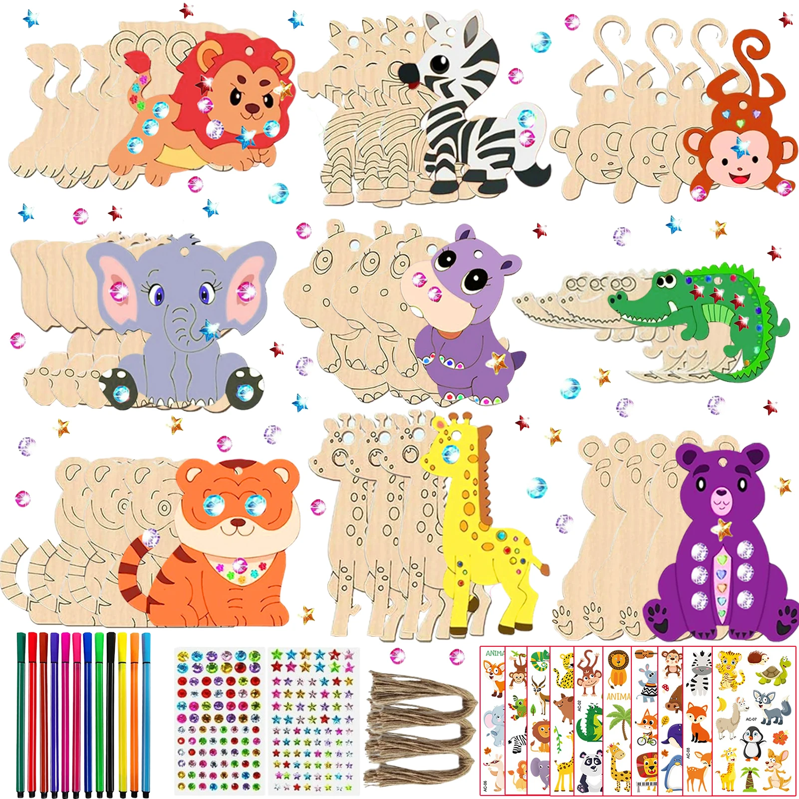 270PCS animal wooden crafts set, birthday crafts, wooden pendants for painting, crafts set
270PCS animal wooden crafts set, birthday crafts, wooden pendants for painting, crafts set