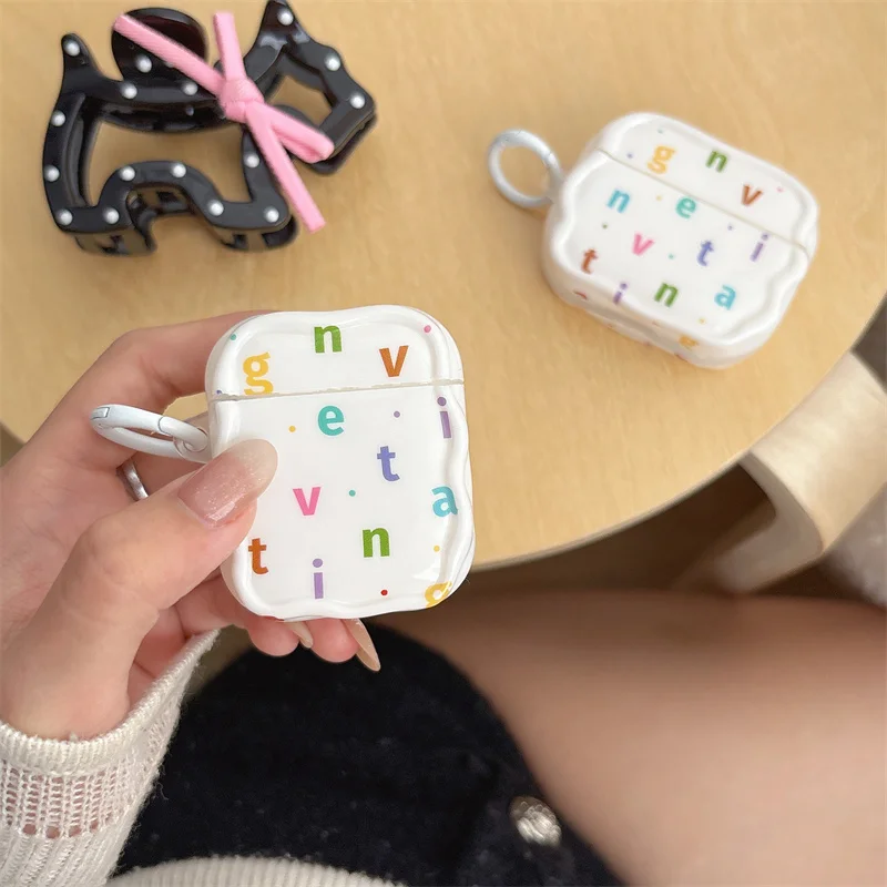 Kawaii Colorful Letter earphone Case for Airpods 1 2 3 4 Pro Pro2 Pro3 Earphones IMD Shockproof Cover
Kawaii Colorful Letter earphone Case for Airpods 1 2 3 4 Pro Pro2 Pro3 Earphones IMD Shockproof Cover