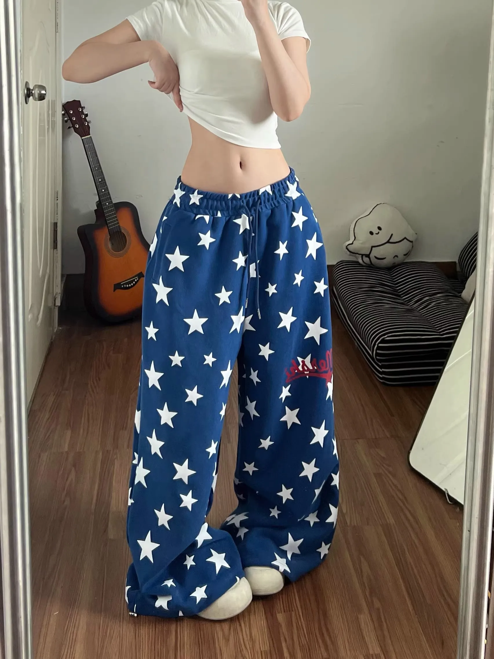 American Design Star Print Wide Leg Sweatpants Women Summer Autumn New Fashion Loose Casual Match Long Pants Floor Length
American Design Star Print Wide Leg Sweatpants Women Summer Autumn New Fashion Loose Casual Match Long Pants Floor Length