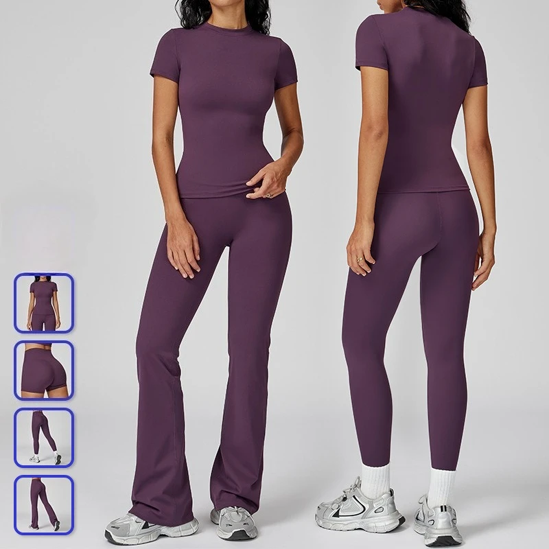 2PCS Yoga Sets Women Short Sleeve Tight Sports Shirt Running Suit Gym Fitness Tracksuits High Waist Flared Leggings Sports Suits
2PCS Yoga Sets Women Short Sleeve Tight Sports Shirt Running Suit Gym Fitness Tracksuits High Waist Flared Leggings Sports Suits