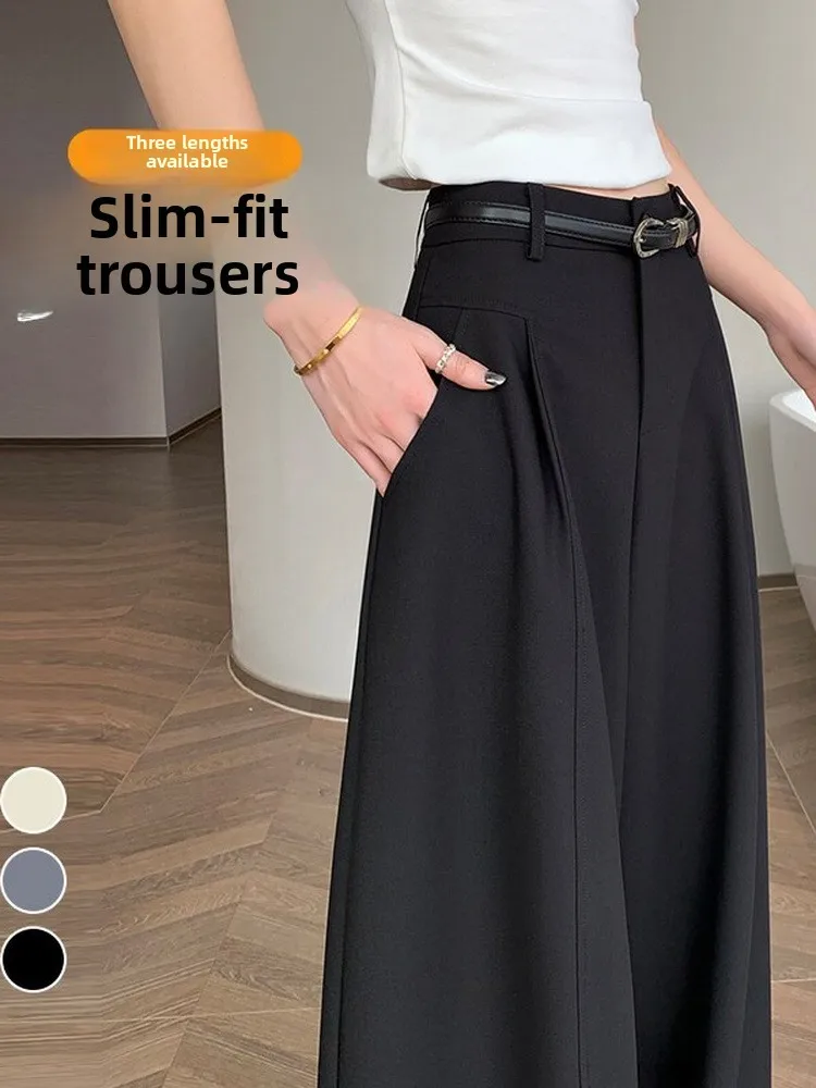 High Waist Slim Fit Long Pants Women's Business Casual Trousers Floor Length Narrow Version Wide Leg Pants Summer Thin
High Waist Slim Fit Long Pants Women's Business Casual Trousers Floor Length Narrow Version Wide Leg Pants Summer Thin