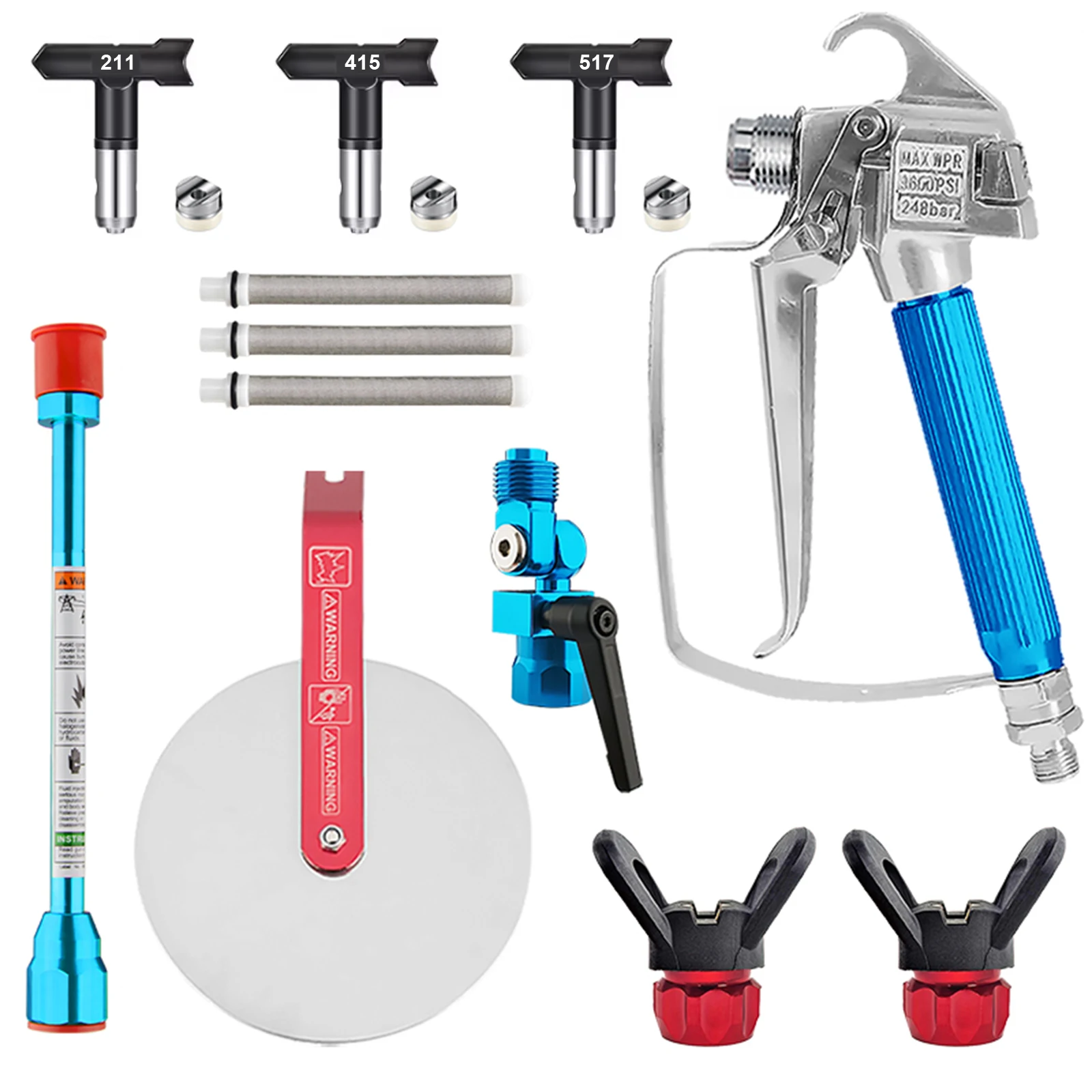 SIHAO 12-Piece Airless Spray Gun Universal Paint Sprayer Tool Kit, High-Quality Replacement Parts for Painting Needs
SIHAO 12-Piece Airless Spray Gun Universal Paint Sprayer Tool Kit, High-Quality Replacement Parts for Painting Needs