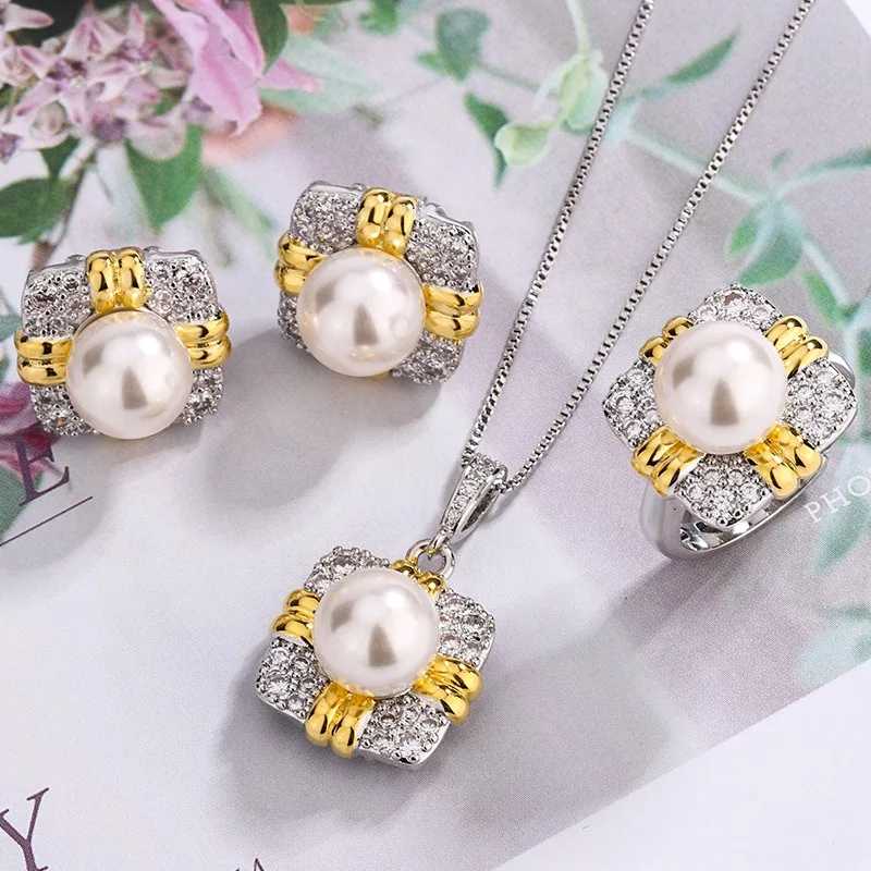 Elegant Retro Women's Jewelry Set Cool Style Pearl Pendant Necklace for Girl Female Pearl Earrings Ring Fine Jewelry Souvenir
Elegant Retro Women's Jewelry Set Cool Style Pearl Pendant Necklace for Girl Female Pearl Earrings Ring Fine Jewelry Souvenir