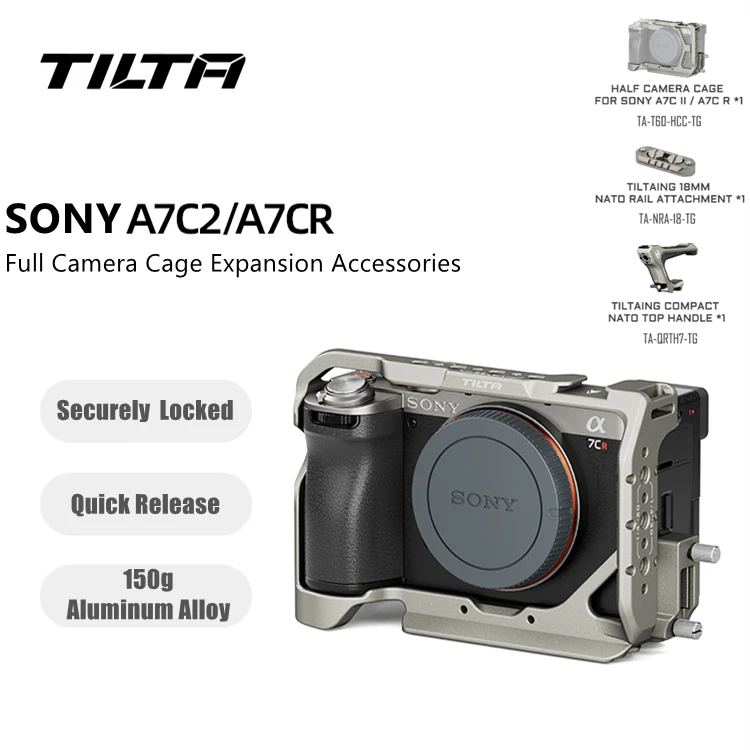TILTA Full Camera Cage for Sony a7C II / a7C R for Sony A7 C 2 R TA-T60-HCC-TG Half Cage Full Cage with Cold Shoe Receivers
TILTA Full Camera Cage for Sony a7C II / a7C R for Sony A7 C 2 R TA-T60-HCC-TG Half Cage Full Cage with Cold Shoe Receivers