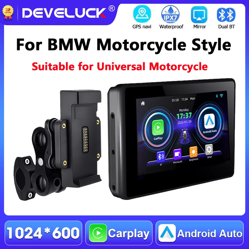 5 inch Motorcycle GPS Navigation Wireless CarPlay Android Auto Bluetooth Moto Monitor IPX7 Waterproof With BMW Style Bracket
5 inch Motorcycle GPS Navigation Wireless CarPlay Android Auto Bluetooth Moto Monitor IPX7 Waterproof With BMW Style Bracket