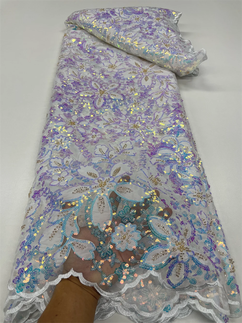 Nigerian Beaded Lace Fabric With Sequin For Wedding High Quality African Embroidery Tulle Lace French Net Lace Fabric QF0706
Nigerian Beaded Lace Fabric With Sequin For Wedding High Quality African Embroidery Tulle Lace French Net Lace Fabric QF0706