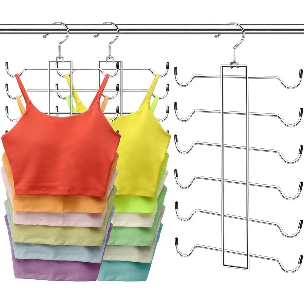 2-Pack Metal Tank Top Hangers with 24 Swivel Hooks, Space-Saving Bra Organizer, 360° Rotating Closet Storage for Dorms and Small
2-Pack Metal Tank Top Hangers with 24 Swivel Hooks, Space-Saving Bra Organizer, 360° Rotating Closet Storage for Dorms and Small