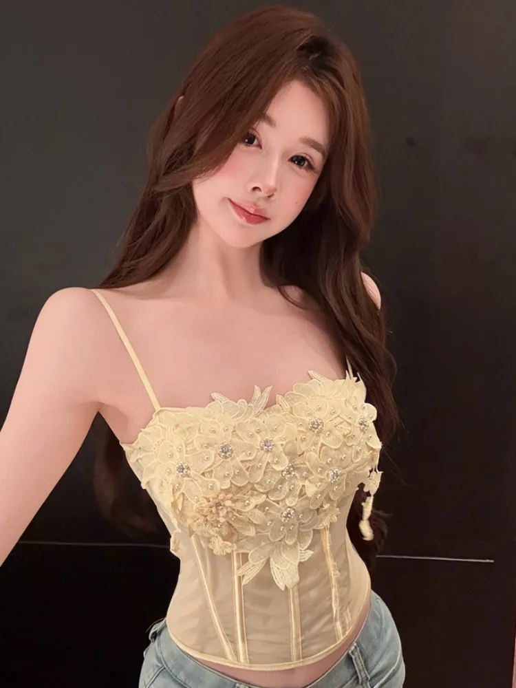 Sexy Spicy Girl Floral Fishbone Strap Vest Women's Short Top Summer Fashionable Versatile Sleeveless Square Neck Inner Wear
Sexy Spicy Girl Floral Fishbone Strap Vest Women's Short Top Summer Fashionable Versatile Sleeveless Square Neck Inner Wear