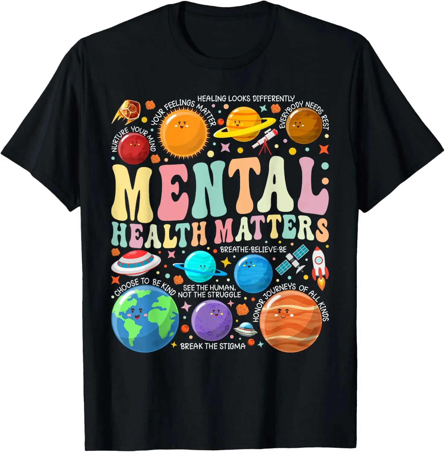 Cute Planets Awareness Mental Health Matters T-Shirt 100% Cotton Trendy Y2K Short-Sleeve Tee – Soft, Quick-Drying, & Moisture-Wicking; Ideal for Sports or Casual Wear; Great Gift for Christmas or Halloween.
Cute Planets Awareness Mental Health Matters T-Shirt 100% Cotton Trendy Y2K Short-Sleeve Tee – Soft, Quick-Drying, & Moisture-Wicking; Ideal for Sports or Casual Wear; Great Gift for Christmas or Halloween.