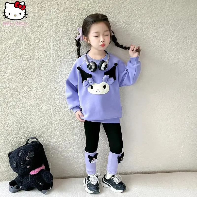 Autumn Winter Cartoon New Kuromi Girls Kawaii All In One Warm Sweatshirt Leggings Set Anime Sanrio Thickened Tops Two Piece Set
Autumn Winter Cartoon New Kuromi Girls Kawaii All In One Warm Sweatshirt Leggings Set Anime Sanrio Thickened Tops Two Piece Set