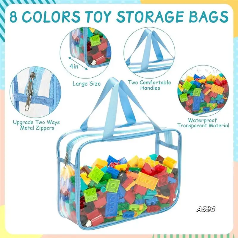Toy Storage Bags Clear PVC Waterproof Toy Organizers For Puzzles Pieces, Building Blocks
Toy Storage Bags Clear PVC Waterproof Toy Organizers For Puzzles Pieces, Building Blocks