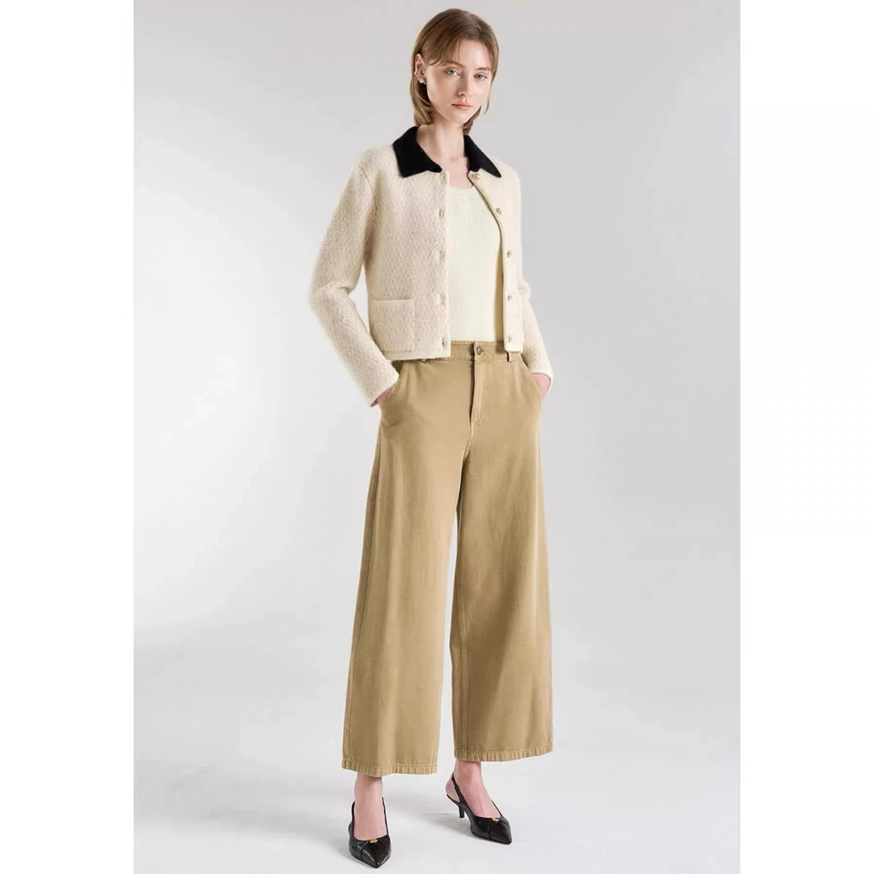 NingYao LAN26 Spring Casual Versatile Color High Waist Pure Cotton Wide Leg Pants Nine Points Straight Cut Commute Style
NingYao LAN26 Spring Casual Versatile Color High Waist Pure Cotton Wide Leg Pants Nine Points Straight Cut Commute Style