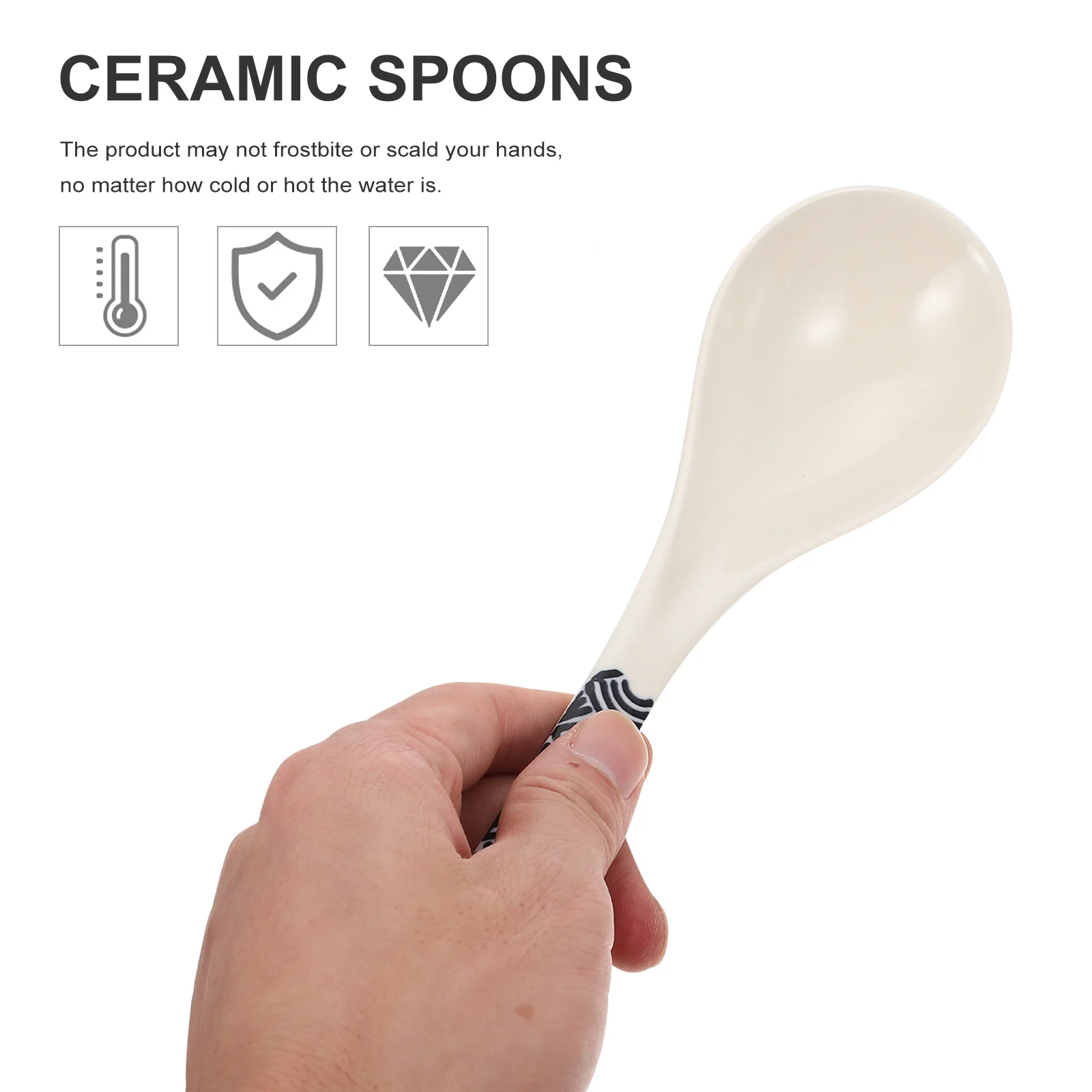 2Pcs Ceramic Eating Spoon Heatproof Soup Spoon for Hot Pot Porridge Long Handle Kitchen Utensils Easy to Clean Reusable
2Pcs Ceramic Eating Spoon Heatproof Soup Spoon for Hot Pot Porridge Long Handle Kitchen Utensils Easy to Clean Reusable