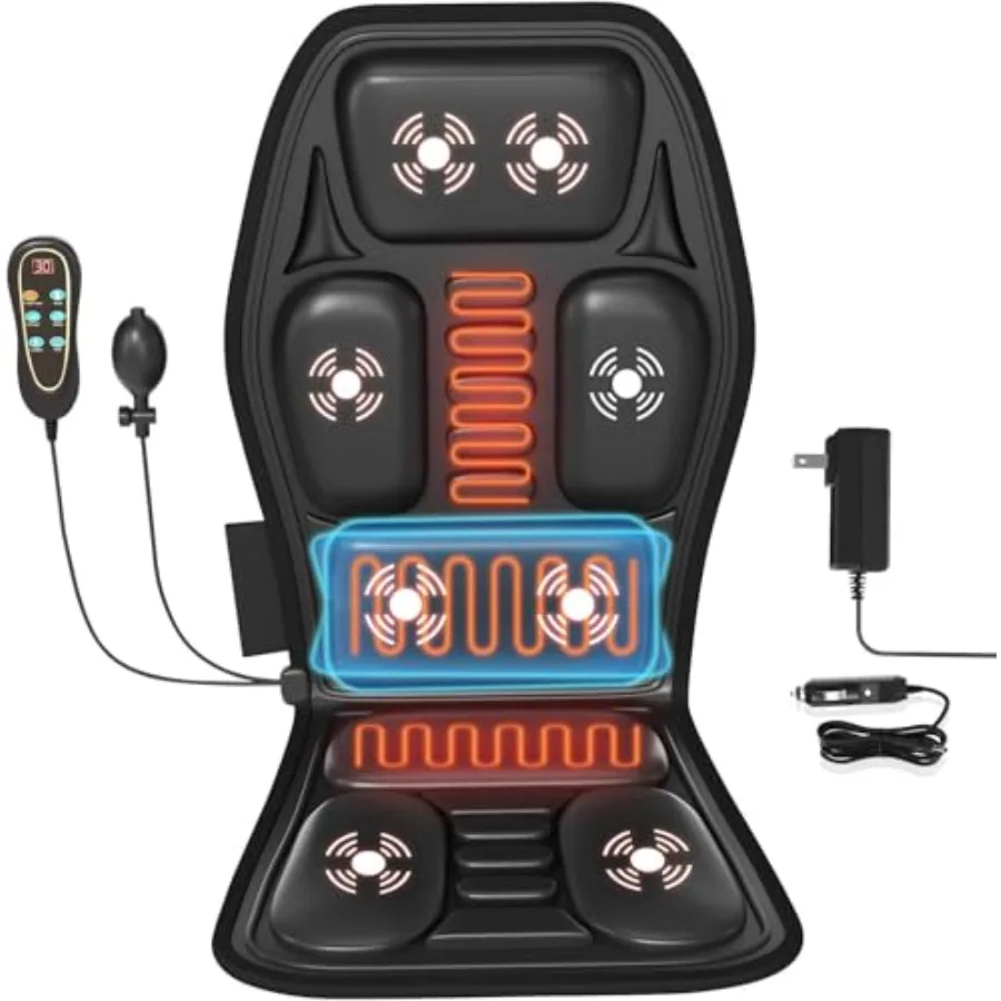Back Massager for Chair Massage Seat Cushion with Heat Lumbar Traction 6 Vibrating Motors Massager Chair Pad for Full Body Pain
Back Massager for Chair Massage Seat Cushion with Heat Lumbar Traction 6 Vibrating Motors Massager Chair Pad for Full Body Pain