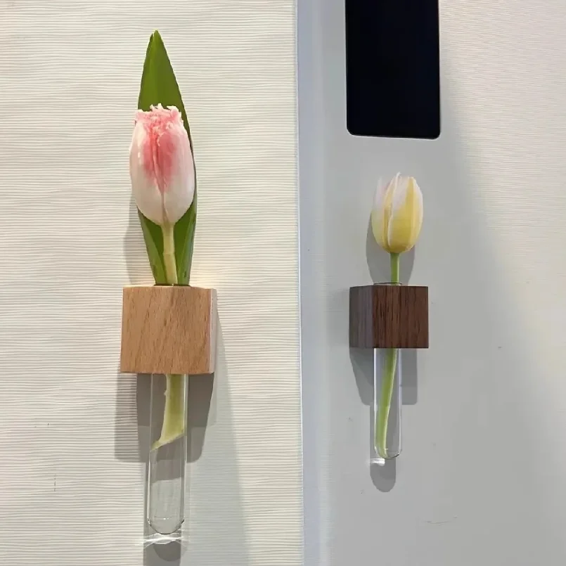 Wooden Test Tube Vase Refrigerator Magnet Hydroponic Plants Propagation Vase Planter Home Kitchen Locker Fridge Decoration
Wooden Test Tube Vase Refrigerator Magnet Hydroponic Plants Propagation Vase Planter Home Kitchen Locker Fridge Decoration