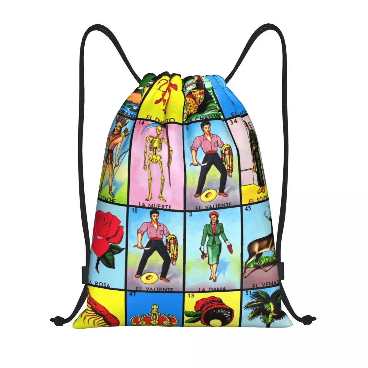 Loteria Card Mexican Bingo Рюкзак на шнурке Спортивная спортивная сумка для мужчин и женщин Сумка для покупок
Loteria Card Mexican Bingo Рюкзак на шнурке Спортивная спортивная сумка для мужчин и женщин Сумка для покупок