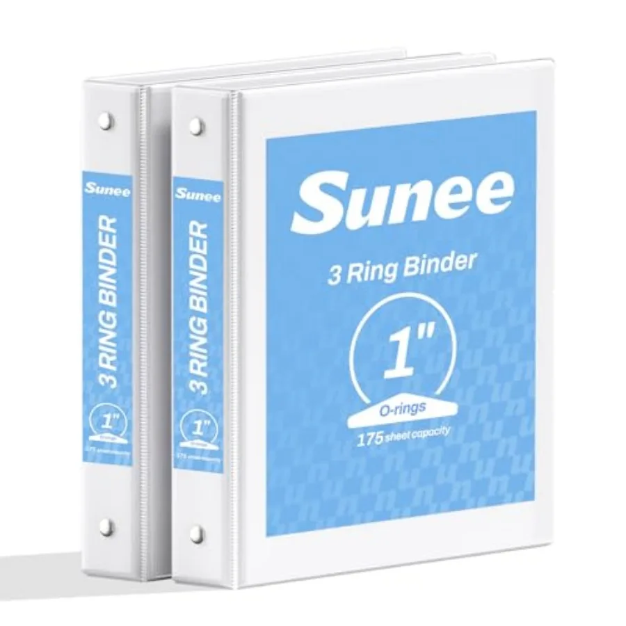 3 Ring Binder Pack, Clear View Three Ring PVC-Free Fit 8.5xes for School or Office Supplies, White
3 Ring Binder Pack, Clear View Three Ring PVC-Free Fit 8.5xes for School or Office Supplies, White