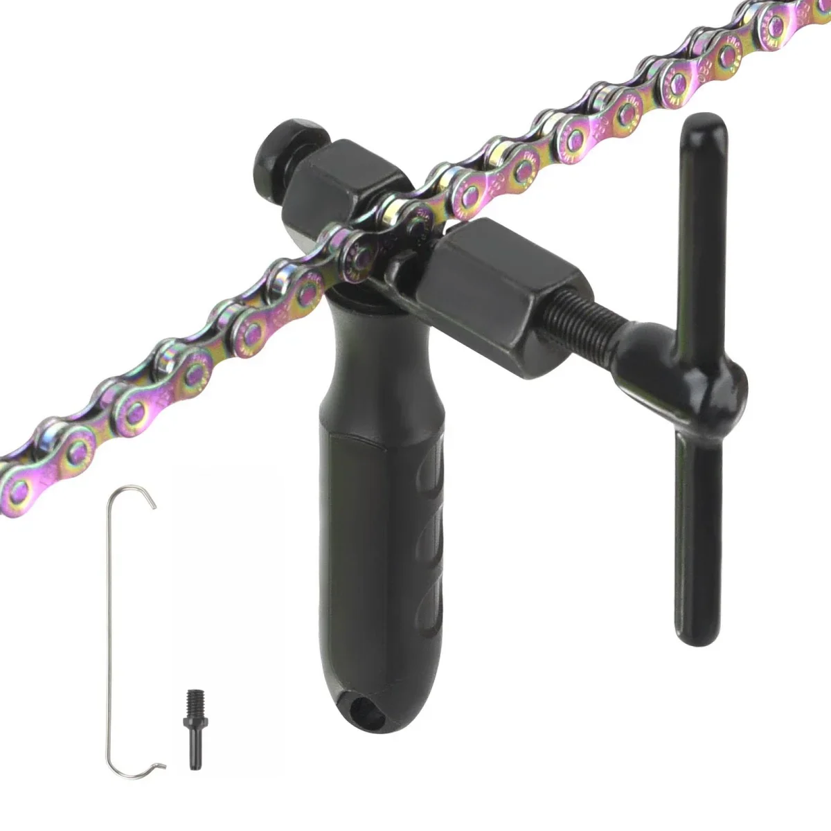 Bike Chain Breaker Cutter with Chain Hook and Replacement Pin,Bicycle Chain Repair Tool, Bicycle Chain Remove and Install Tool
Bike Chain Breaker Cutter with Chain Hook and Replacement Pin,Bicycle Chain Repair Tool, Bicycle Chain Remove and Install Tool