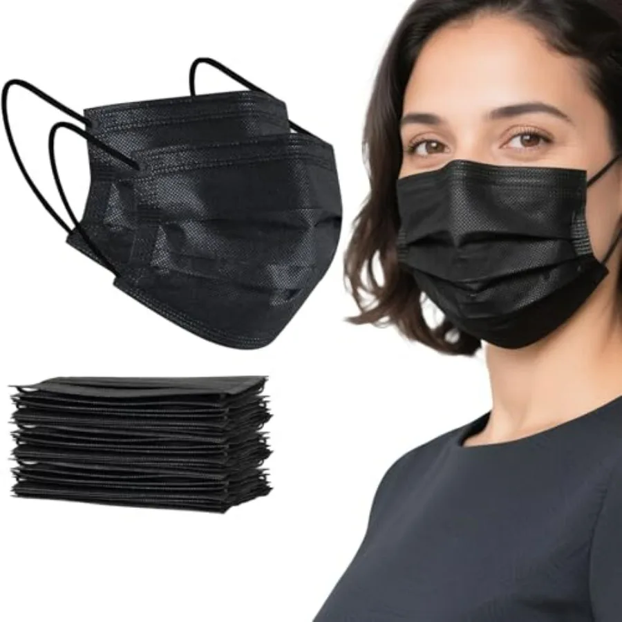 100Pcs Disposable Face Masks, Black Face Mask, 3 Ply Disposable Mask
100Pcs Disposable Face Masks, Black Face Mask, 3 Ply Disposable Mask
