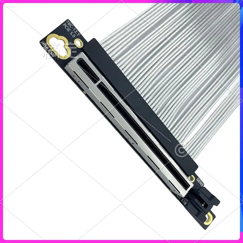 ABT-Pcie 5.0 X16 GPU Graphics Card Extension Cable PCI-E 5.0 Gen5 64GB/S Silver-Plated Cable 90° Right Angle Riser Cable
ABT-Pcie 5.0 X16 GPU Graphics Card Extension Cable PCI-E 5.0 Gen5 64GB/S Silver-Plated Cable 90° Right Angle Riser Cable