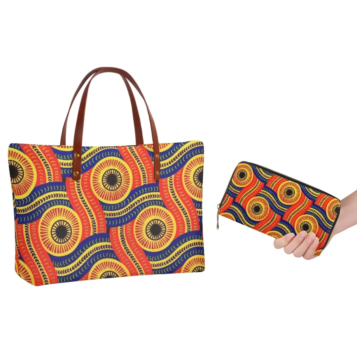 FORUDESIGNS Durable Combination Set Bags Handheld Fashion African Print Zipper Wallet Handbags With Large Storage Space
FORUDESIGNS Durable Combination Set Bags Handheld Fashion African Print Zipper Wallet Handbags With Large Storage Space