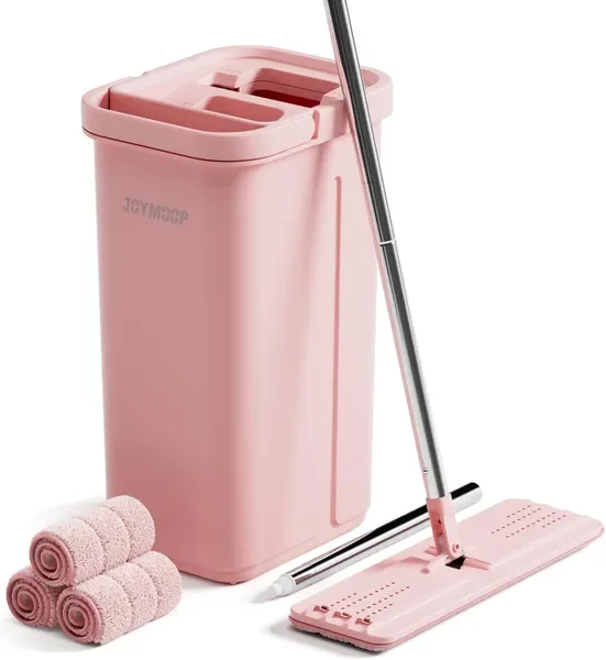 Pink Mop and Bucket with Wringer Set for Home, with 3 Reusable Microfiber Mop Pads, Hands-Free Self
Pink Mop and Bucket with Wringer Set for Home, with 3 Reusable Microfiber Mop Pads, Hands-Free Self