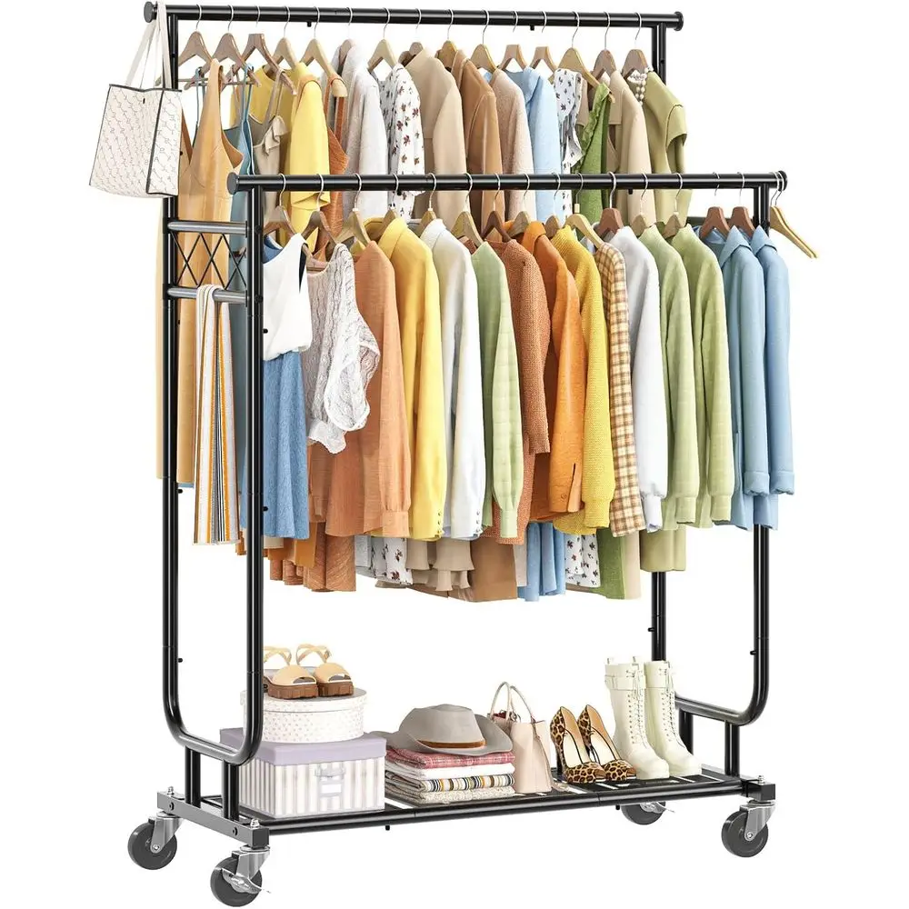 Стеллаж для одежды на 450 фунтов, сверхпрочный вешалка для одежды на колесиках, передвижные стойки для одежды, металлические вешалки для одежды
Стеллаж для одежды на 450 фунтов, сверхпрочный вешалка для одежды на колесиках, передвижные стойки для одежды, металлические вешалки для одежды