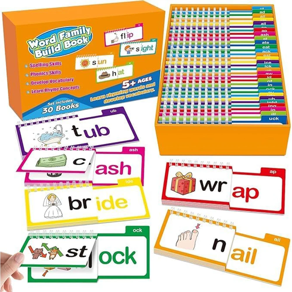 CVC Word Flip Chart Sight Words Games Consonante Vocale Word Builder Montessori Words Spelling Toy for School Supplies
CVC Word Flip Chart Sight Words Games Consonante Vocale Word Builder Montessori Words Spelling Toy for School Supplies