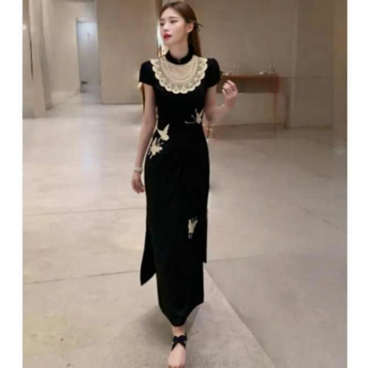 Платье Ципао с бабочкой 2025, новое китайское ретро, летнее элегантное изысканное платье Ципао, модное платье Ципао
Платье Ципао с бабочкой 2025, новое китайское ретро, летнее элегантное изысканное платье Ципао, модное платье Ципао