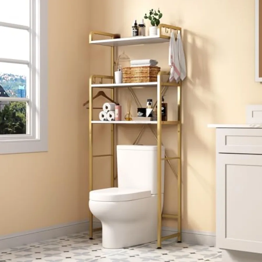 Over The Toilet Storage Rack with 3-Tier Shelves, Space Saver Toilet Shelf, Laundry Organizer with Hooks for Over Toilet Storag
Over The Toilet Storage Rack with 3-Tier Shelves, Space Saver Toilet Shelf, Laundry Organizer with Hooks for Over Toilet Storag