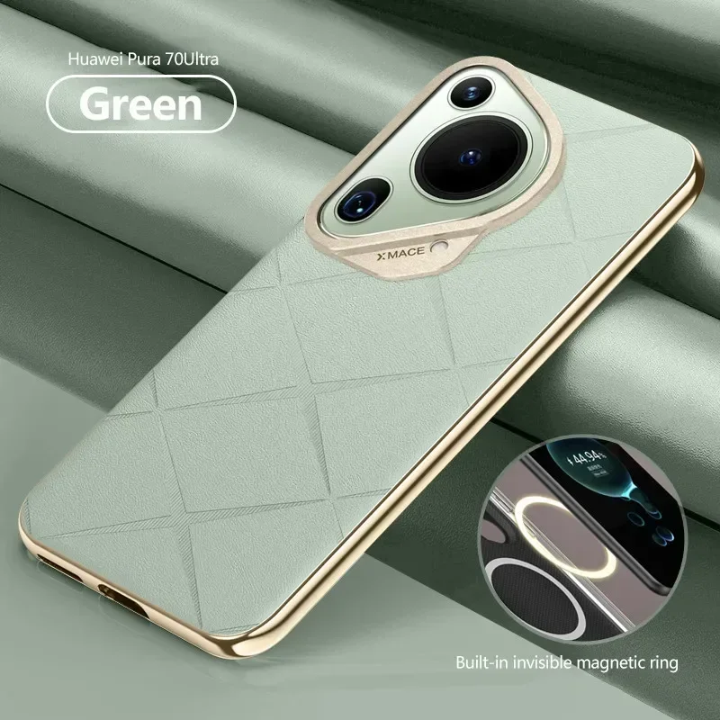 Luxury PU Leather Magsafe Case For Huawei Pura 70 Ultra Magnetic Wireless Charging With Invisible Metal Ring Protection Cover
Luxury PU Leather Magsafe Case For Huawei Pura 70 Ultra Magnetic Wireless Charging With Invisible Metal Ring Protection Cover