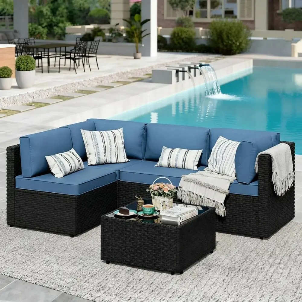 All-Season Wicker Patio Sofa Set with Thick Cushions & Coffee Table, Suitable for Indoor Outdoor Use or Poolside, Garden, Sunroo
All-Season Wicker Patio Sofa Set with Thick Cushions & Coffee Table, Suitable for Indoor Outdoor Use or Poolside, Garden, Sunroo