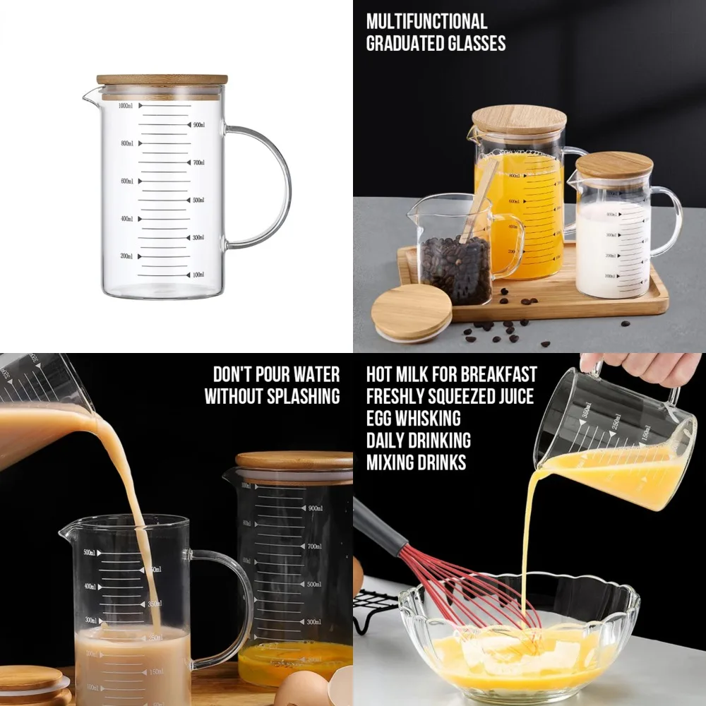Thickened Transparent Glass Measuring Cup with Scale for Household Kitchen Baking, High Temperature-resistant Milk Cup
Thickened Transparent Glass Measuring Cup with Scale for Household Kitchen Baking, High Temperature-resistant Milk Cup